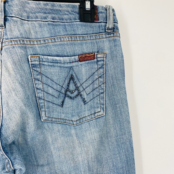 7 For All Mankind Rhinestone Bootcut Jeans – Women’s Size 28 - Picture 3 of 5